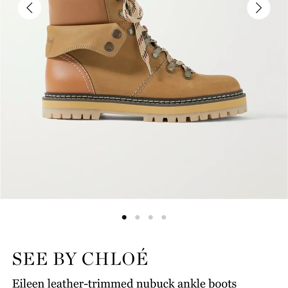 See By Chloe Tan Lace-Up Combat Boots